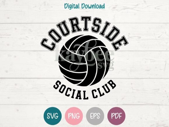 Courtside Social Club Volleyball SVG for T-Shirt Graphics