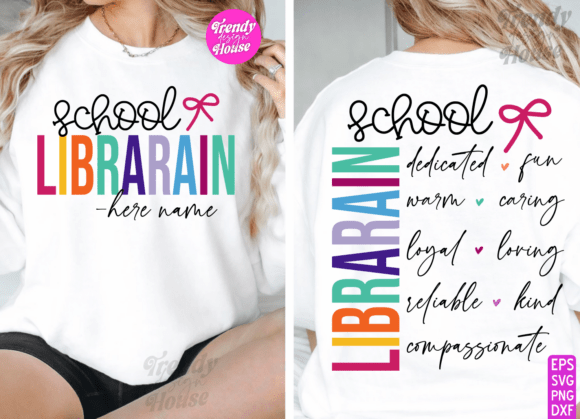 Custom School Librarian Graphics for T-Shirt Designs