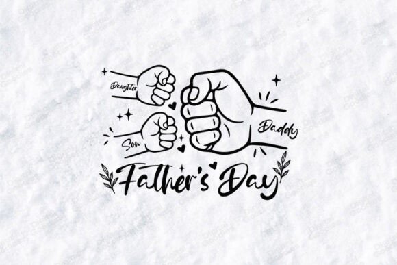 Father with Son and Daughter Quote Design in T-Shirt Graphics