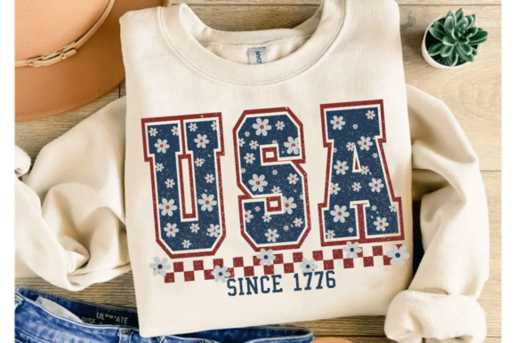 Floral USA SVG & 4th of July Graphics for T-Shirt Designs
