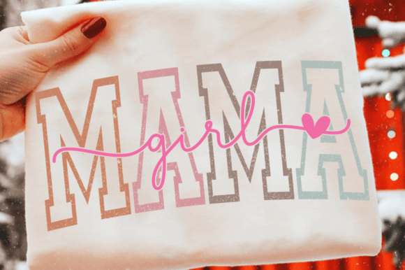 Girl Mom SVG & Retro Mama PNG T-Shirt Graphics