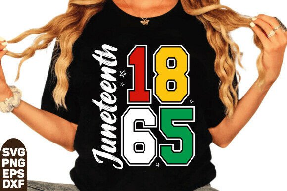 Juneteenth 1865 SVG PNG Black: T-Shirt Graphics