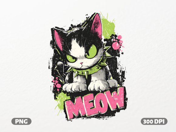 Neon Punk Cat Meow: Graphics & T-Shirt Designs Review