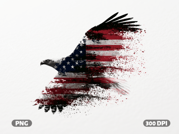 Patriotic Grunge Eagle: Graphics for T-Shirt Designs