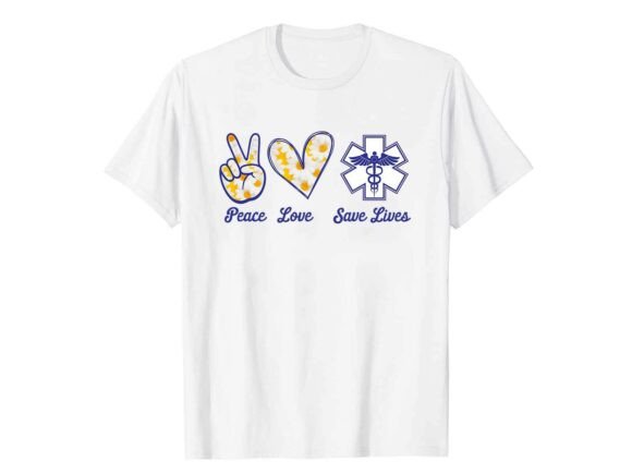 Peace Love EMS Paramedic T-Shirt Graphics Review