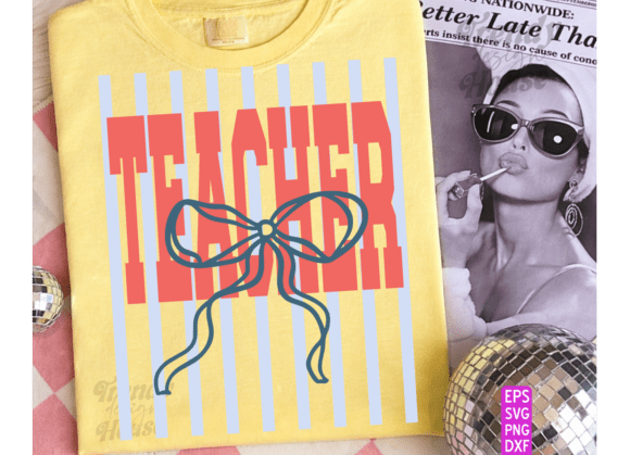 Preppy Stripes Funny Teacher PNG for Graphics & T-Shirt Designs