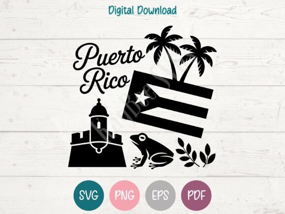 Puerto Rico Icons Graphics & T-Shirt Designs