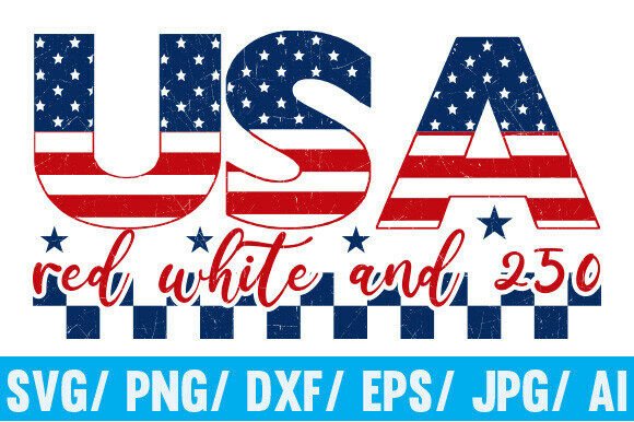 Red White 250 Anniversary PNG: Graphics for T-Shirt Designs