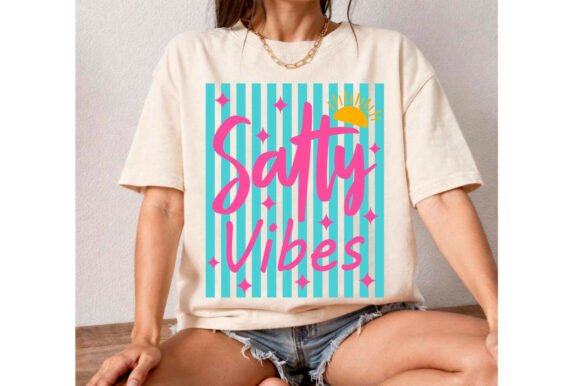 Salty Vibes PNG: Varsity & Trendy Graphics for T-Shirt Designs