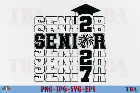 Senior Cheer 2027 Svg Graphics Review for T-Shirt Designs