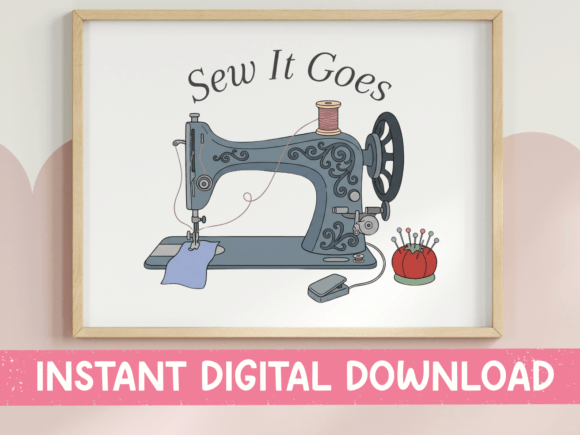 Sew It Goes Vintage Sewing Machine Graphics & T-Shirt Designs