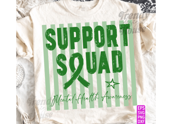 Striped Mental Health Support Squad PNG Graphics for T-Shirt Designs