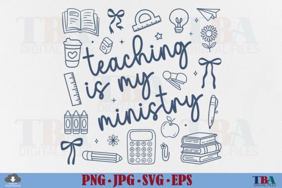 Teaching is My Ministry Teacher School T-Shirt Graphics